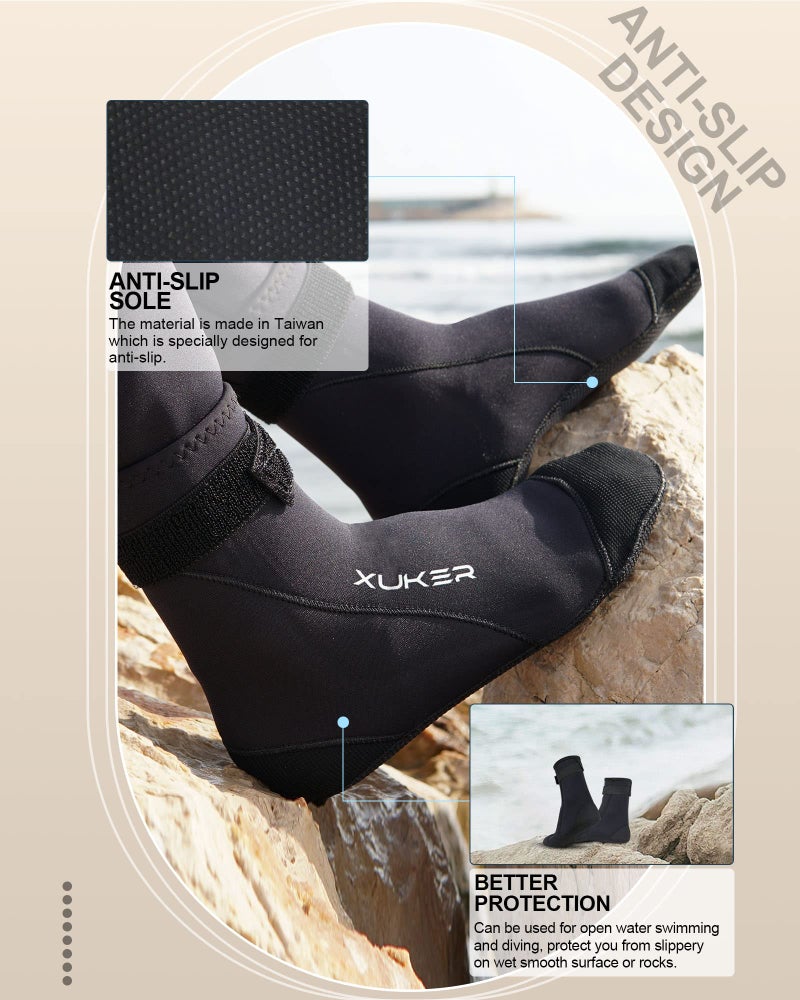 XUKER Neoprene Water Socks 3mm, Sand Proof Beach Volleyball Socks Diving Socks for Outdoor Water Sports - Image 4